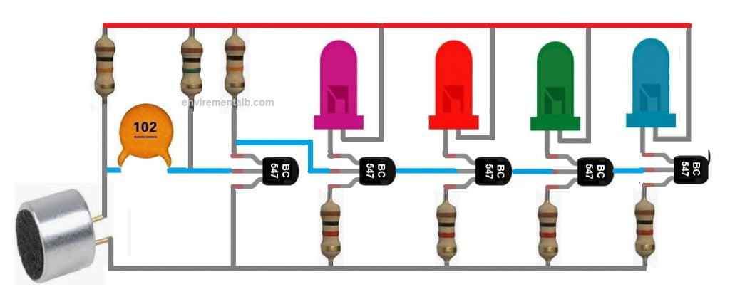 simple led music light circuit diagram 1