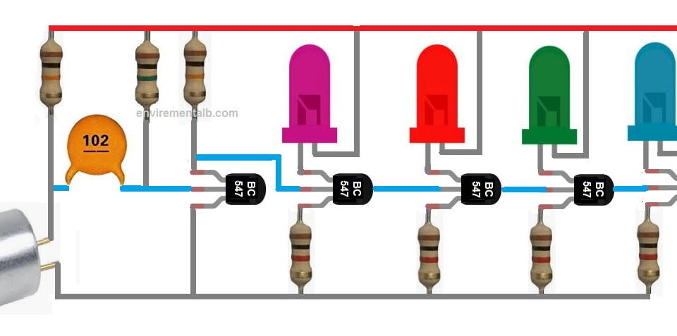 Sese Duyarlı Led Devresi 1 simple led music light circuit diagram 1