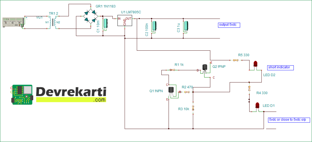 Simple Short Circuit Protection Circuit Diagram